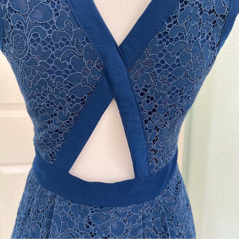 Free People Lovingly In Lace Blue Dress - Picture 6 of 9